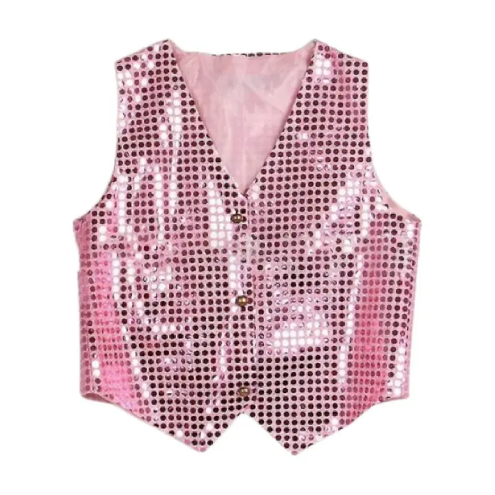 Chaleco de lentejuelas sin mangas para fiesta Chaleco de traje Glitter Unisex Niños coloridos - 1