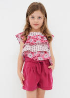 Mayoral Pantalón Corto de Niña Fucsia Goma Ajustable Lazo Decorativo - Cómodo y Moderno Pantalón Corto de Niña en Color Fucsia con Goma Ajustable y Lazada Decorativa - Short niña. - details 0