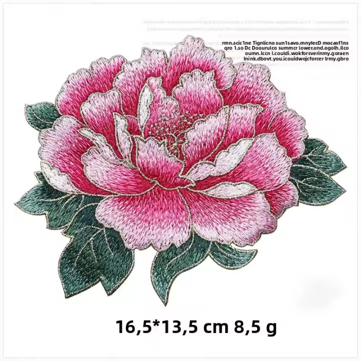 Parche Bordado De Pekín 1 Pieza 16.5*13.5cm Azul Rosa Verde Morado Para Vestido De Noche DIY Sin Pegamento Femenino Material Poliéster - 1