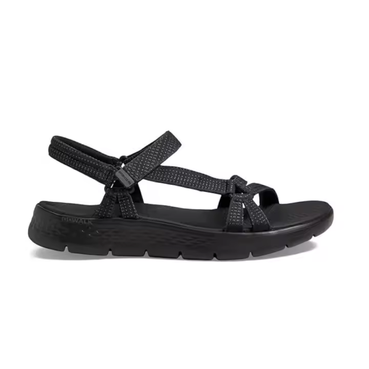 Skechers 141451 Sandalias deportivas para mujer en negro de piel vegana - 1