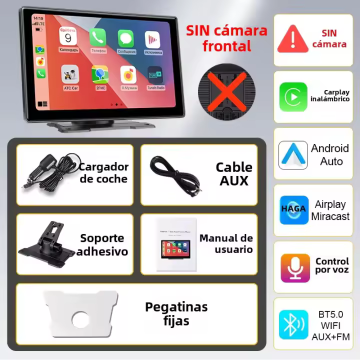 Grabadora De Vidrio Del Coche 10.1 Pulgadas 4K Con Carplay Y Android Auto Dual Lente Navegación GPS Grabación De Video Y FM - 1