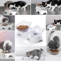 Tazas De Comida Para Gatos Con Base Antideslizante Doble Estilo Ergonómico Anti Vómito Y Antiartrose Para Perros Y Gatos Productos Para Mascotas - details 1