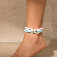 PuRui Anklets De Color Dorado Con Estrella De Mar Para Mujeres Conjunto De 3 Piezas Joyería Casual Para Playa Y Fiestas - details 3
