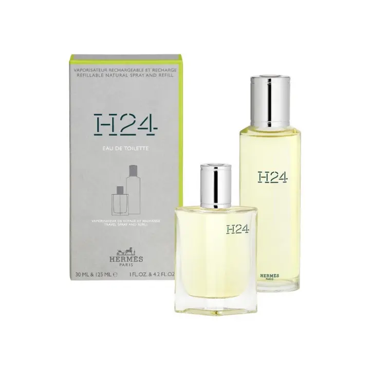 Set de perfume H24 EDT HERMES 30 ML con recambio 125 ML para hombre en fragancia - 1
