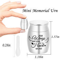 Pequeño Urnita Para Restos Humanos Con Alas De Angel Decoración Adulto Urnita De Memoria Miniurna De Aleación De Aluminio - details 1