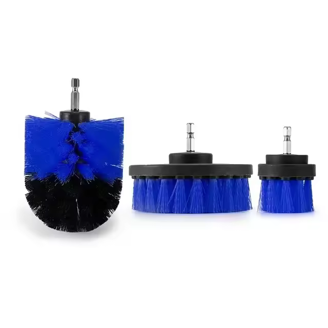 Kit De Escobillas De Limpieza Eléctricas 3Pcs Para Alfombras Vidrio Ruedas De Coche Nylon Eco-amigable Kit De Escobillas Redondas Para Limpieza Doméstica - 1