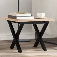 vidaXL Mesa de centro marcoxmadera maciza pino y hierro 40x40x35 cm Mesita de Salón o Comedor o Auxiliar Mesa de Café Meuble Salón - details 1
