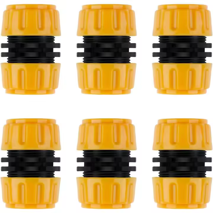 6 piezas de extensión de conector de manguera macho para junta de tubería de manguera de jardín (conector de reparación) - 1