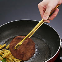Pinza De Barbacoa Estilo Coreano En Acero Inoxidable Amarillo Y Plateado Clip Extendido Para Pan Herramienta De Cocina - details 3