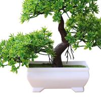 Arbusto De Bonsái Artificial Pinacio En Maceta Ornamento De Escritorio Planta Simulada Mini Potted Para Decoración Del Hogar - details 8