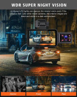 Cámara De Interior Wifi 3 Canales 1080P Para Coche DVR Grabadora De Vídeo Negocio Negro Con Lente Para Cabina Y Parking Monitor - details 5