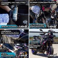 AutoFullCar - Kit Limpieza Moto Completo, Limpia Llantas, Champú Espuma Activa, Cera Líquida Quick Detailer, Limpiador en Seco Cera Carnauba, Limpiador Cuero y Casco, Producto Detailing Profesional - details 2