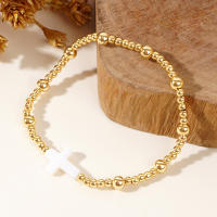 Pulsera Bohemia De Concha Y Cobre Con Crucifijo Calidad Superior Antioxidante Pulsera Elástica Para Mujer Moda 2024 - details 2