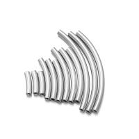 10pcs Tubos De Macarón Curvado De Acero Inoxidable Con Agujero De 2.8mm Tono Plateado Para Fabricación De Joyas Pulseras Collares Sin Desvanecimiento - details 2