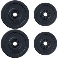 HOMCOM Juego de 4 Discos de Pesas de 5 kg y 10 kg Juego de Placas de Pesas con Orificio de Ø25 mm para Entrenamiento de Fuerza Levantamiento de Pesas Negro - details 0