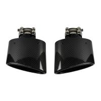 Tubo De Escape De Fibra De Carbono Brillante Para Coche Decoración De Tubo De Escape Acero Inoxidable Plateado Oval 150mm Universal Izquierdo Derecho - details 2