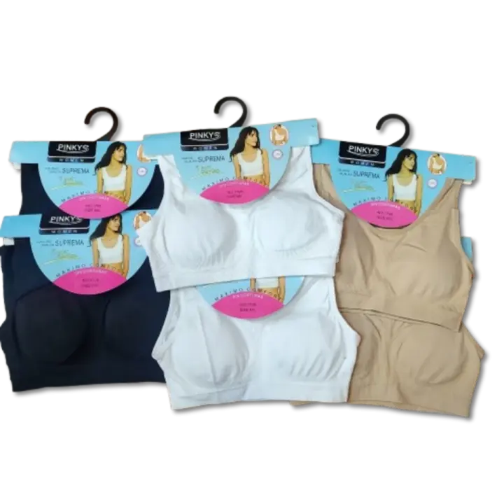 Liababylove tops ultracomodos pack de 6 unidades para hacer deporte, dormir , viajar... Calidad suprema , lote de 6 en tonos practicos, dos beis, dos blancos y dos negros. Con relleno sutil opcional, bolsillo interior para quitarlo si lo deseas. - 1