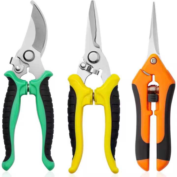 Tijeras De Podar Manuales De 3 Piezas Acero Inoxidable Para Recogida De Flores Y Frutas Herramienta De Jardinería Para Árboles - 1