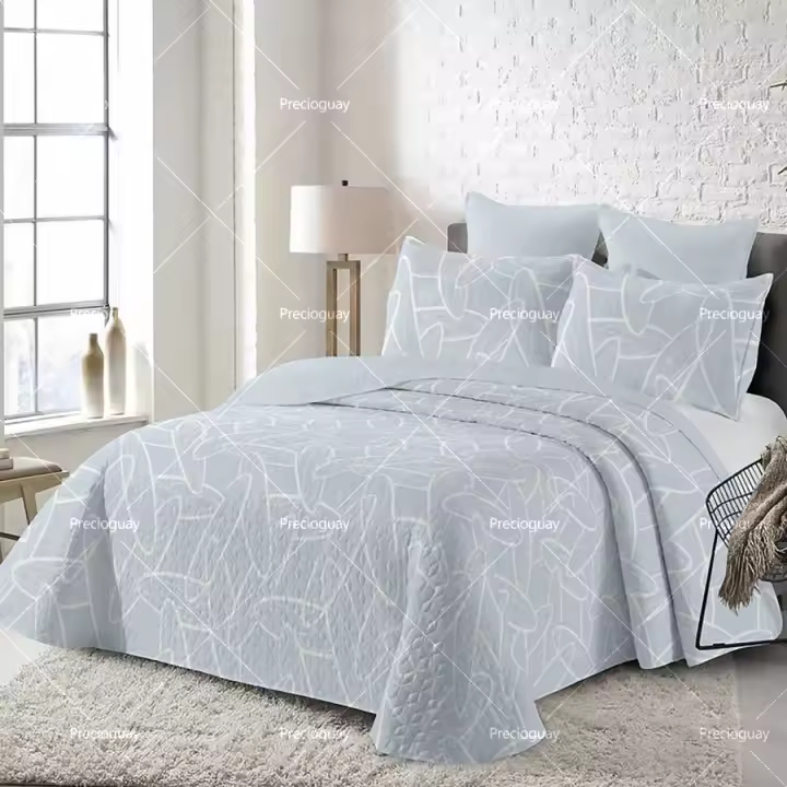 Juego de cama sencillo de tres piezas de algodón puro + 2 fundas de almohada para las cuatro estaciones. - 1