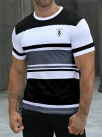 Camiseta De Hombre Con Diseño Rayado Corta Transpirable Secado Rápido Cómoda Casual Para Calle Verano Talla Única Color Único - details 4