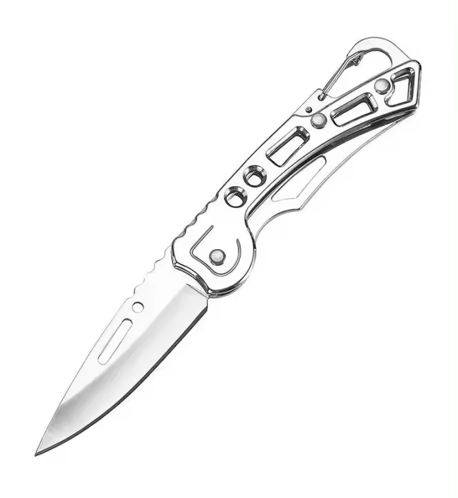 Cuchillo De Manzana Plegable De Acero Inoxidable Con Mango Antideslizante Y Llavero Para Accesorios De Cocina Mini Cuchillo De Bolsillo - 1