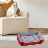 Cama para Perros Pequeños, lavable, adecuada para que las mascotas dueman, Con Funda lavable y extraíble, Cálida, Con Borde ancho, Sofá Cama para Perros Pequeños, color Rojo - details 1