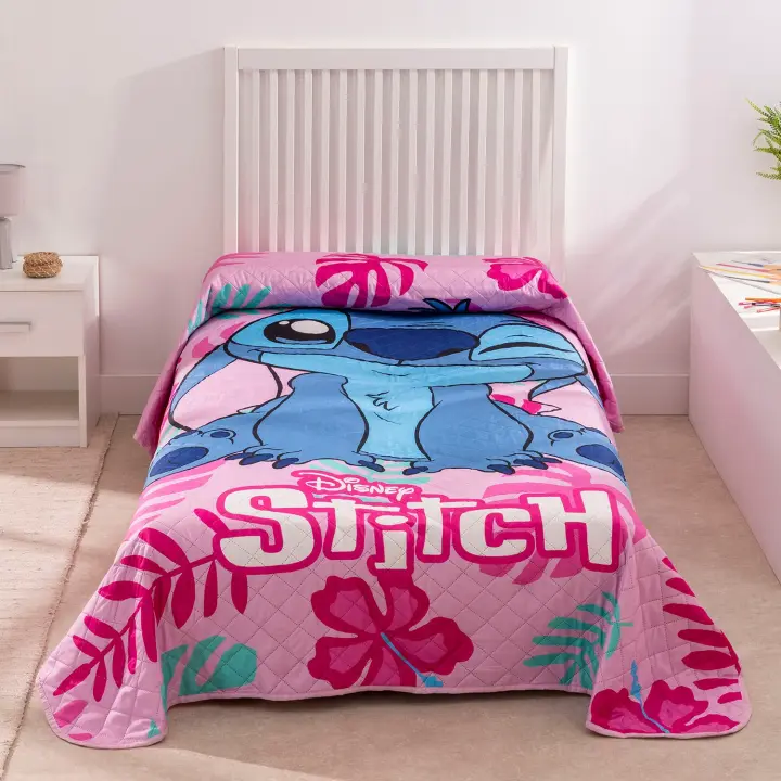 Colcha Bouti Infantil Stitch Rosa - 1