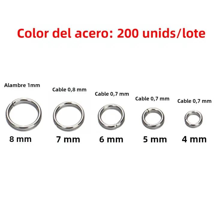 Anillos De Salto Abiertos De Acero Inoxidable 200pcs 4-8mm Para La Fabricación De Joyas Componentes DIY Accesorios Conectores - 1