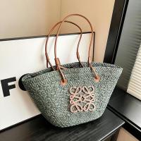 Bolso de paja Bolso de gran capacidad Bolso de mano tejido a mano Bolso de Playa para Mujer (1 Unidad, beige) - details 1