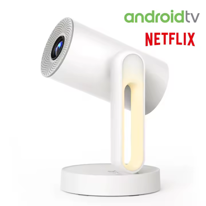 Proyectores portable 4k Android Wifi 11.0 integrado Netflix certificado ETOE, proyector de techo giratorio 300ANSI/Auto Keystone/compatible con Chromecast/5G WiFi, home cinema inalámbrico televisión smart tv - 1