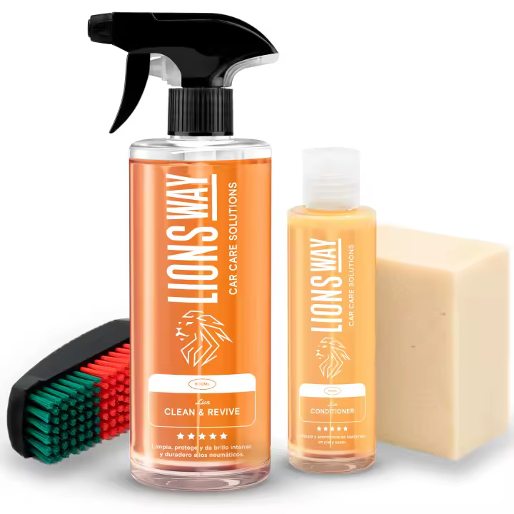Lionsway-kit De Limpieza Profesional De Cuero, Piel Y Tela Para Coche - 1
