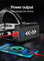 Linterna Frontal LED Potente XHP160 9000 Lumens Recargable USB Impermeable 3KM Para Camping Pesca Caza Senderismo - details 9