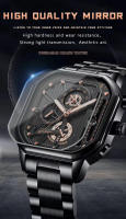 Reloj De Pulsera Deportivo Para Hombre POEDAGAR Lujo Nueva Marca Cuarzo Impermeable Luminoso Cronógrafo Date Con Correa De Acero Inoxidable Estilo Casual - details 9
