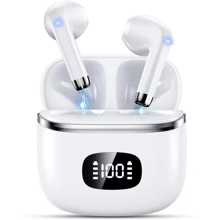 Auriculares Bluetooth, Auriculares Bluetooth 5,3 With 4 HD Mic HiFi Estéreo, Auriculares Inalambricos With Potentes Auriculares de 13,4mm, LED Pantalla, IPX7 Impermeable Cascos Inalambricos - 1