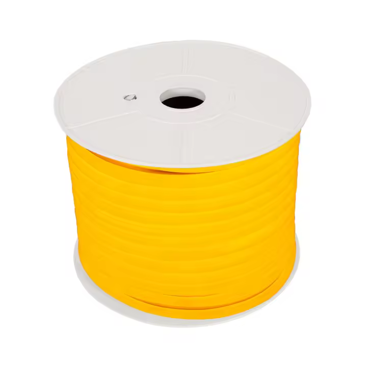 Ledkia Tira LED Neón Regulable 220V BOBINA 50m Amarillo Semicircular 180 7.5W/m Corte 100cm IP67 Amarillo - 1
