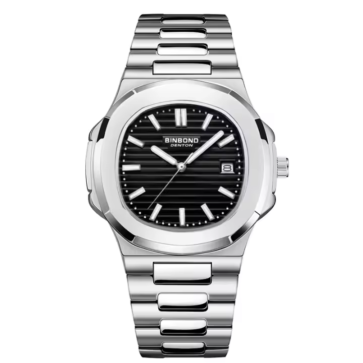Reloj De Pulsera Masculino BINBOND 1885 Acero Inoxidable Resistente Al Agua Luminoso Calendario Moda Reloj De Cuarzo - 1