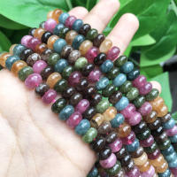 Cuentas De Turmalina Coloridas 5x8mm Redondas Naturales Para DIY Joyería Accesorios Para Pulseras Hechas a Mano - details 2