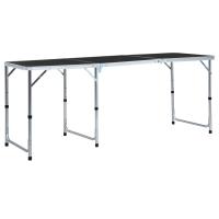 vidaXL Mesa de Camping Plegable Aluminio 180x60 cm Senderismo Terraza Jardín Color Marrón,  Gris, y mas - details 1