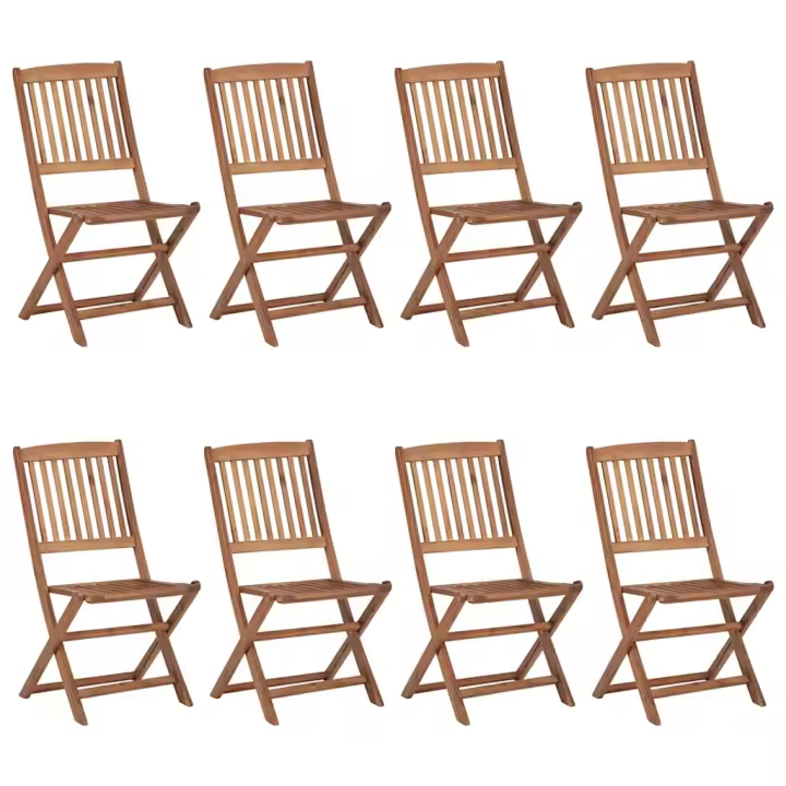 Sillas de Jardín de 8 UDS y de madera de acacia - 1