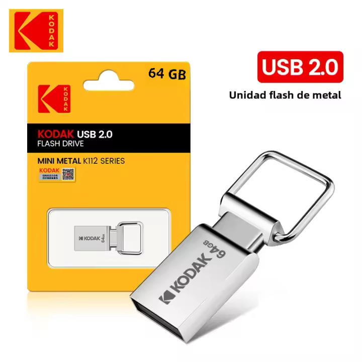 KODAK K112 Super Mini USB Flash Drive De Metal 64GB 32GB USB2.0 Disco Flash Stick De Memoria Llave De Coche Cuero - 1