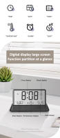 Reloj De Alarma Digital Transparente Con Mostrador De Temperatura Fecha Y Día De La Semana Estilo Moderno Para Oficina Y Hogar 12/24H - details 1