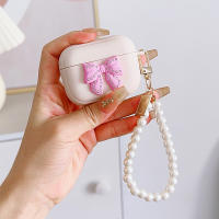 Estuche De Protección Para AirPods Pro2 3 Generación Lujo Con Perla Y Rosado Rosa Con Lazo Estuche Para Auriculares Con Cierre Y Llavero - details 3