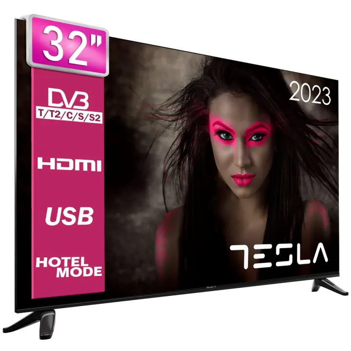 Tesla - Televisor de 32" (81cm), Televisión Resolución HD, No Smart OS, WiFi, 2 Altavoces de 10W, Dolby Virtual Surround, VESA 200x100, Conectividad x2 HDMI, x1 USB, 1.366x768 (32M325BH) - 2025 - 1