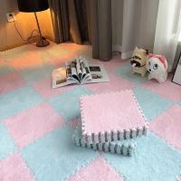 16PCS Alfombra De Piso Interconectada De Espuma De Peluche 30x30cm Alfombra De Moda Suave Para El Hogar Alfombras De Área Cuadradas - details 23
