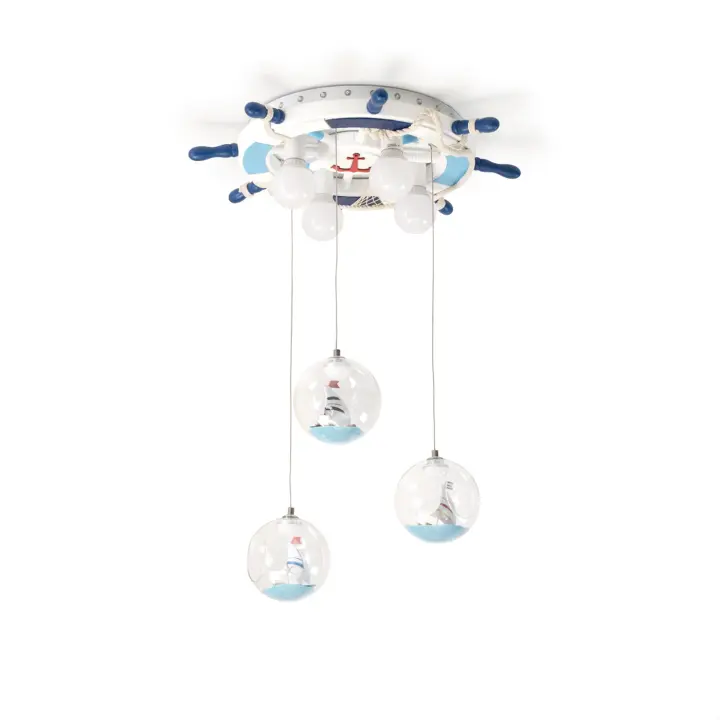 Lámpara de Techo Infantil Estilo marinero - 4 Bombillas E27- Metal - AZABAK - 1