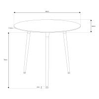 Furniture Style S.L. - Mesa de Cocina/comedor Redonda Estilo Nórdico 72x60 - details 2