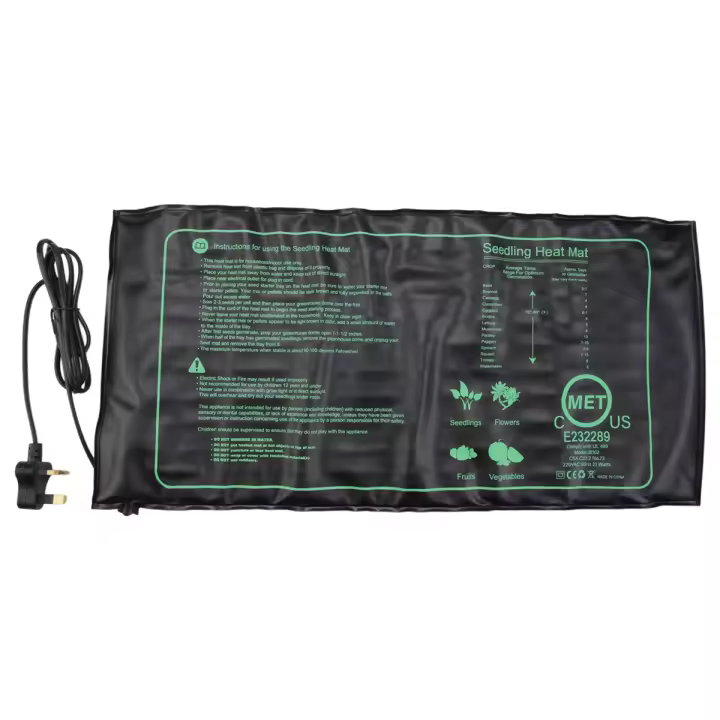 Alfombrilla de calor para plántulas con certificado MET, impermeable, estación de germinación duradera, almohadilla calefactora hidropónica cálida, enchufe del Reino Unido - 1