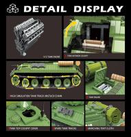 Bloques De Construcción Militar WW2 T-34 Tanque Medio Rusia Juguetes Educativos Para Niños Modelos De Soldados Y Ejército Sin Batería Originales De China - details 1