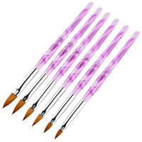 Kit De Arte De Uñas 21Pcs Con Pinceles De Acrílico Rosa Marcas De Mármol Rotuladores De Gel UV Diferentes Tamaños De Puntas - details 2