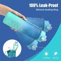 Botella Deportiva De 800ml/27oz Con Escala De Tiempo a Prueba De Fugas Para Viajes Y Fitness Plástico Resistente - details 11